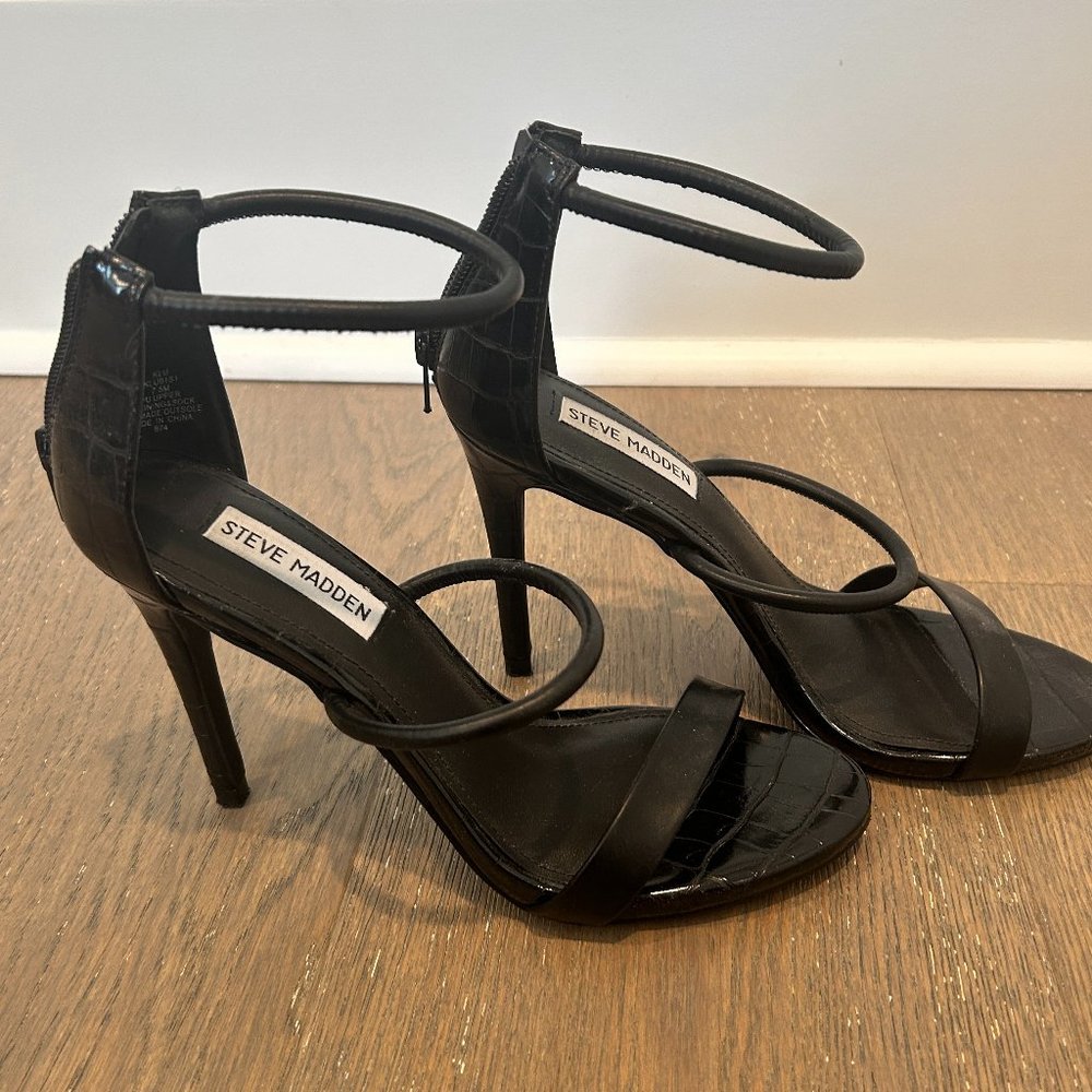 Steve Madden Classic Black Heels, Animal Print